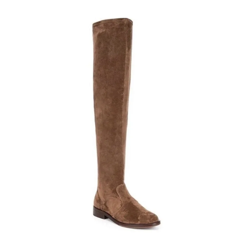 Antonio Melani Leenna OTK Boots Womens 7.5M Tan Suede Over Knee Leather